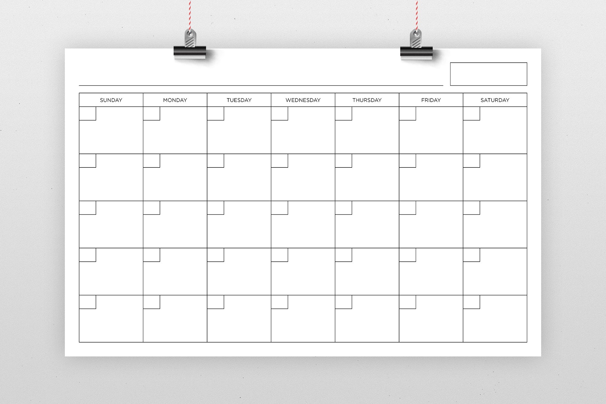 11x17 Inch Blank Calendar 11x17 Inch Blank Calendar