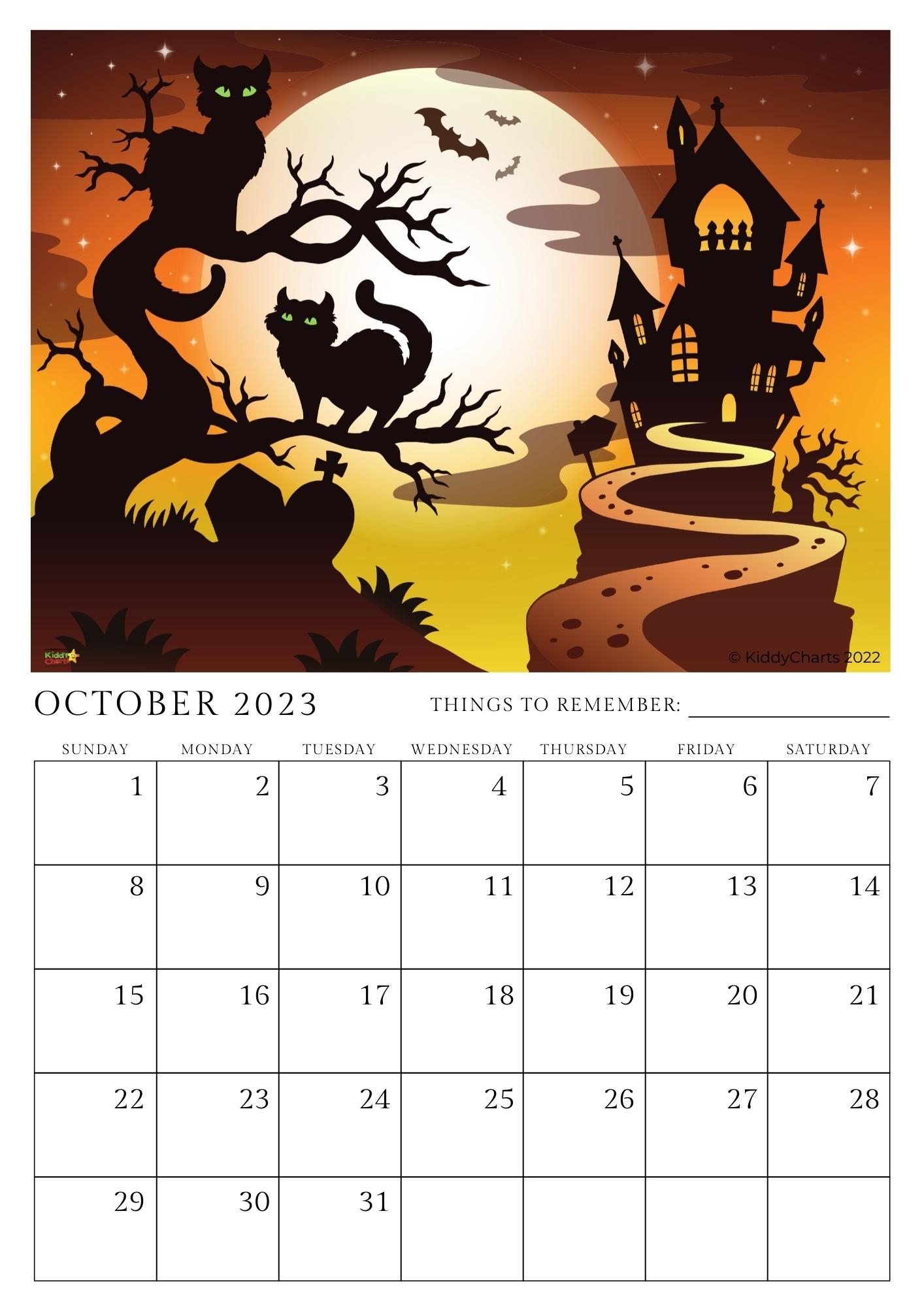 2023 Printable Calendar Editable Version KiddyCharts Shop