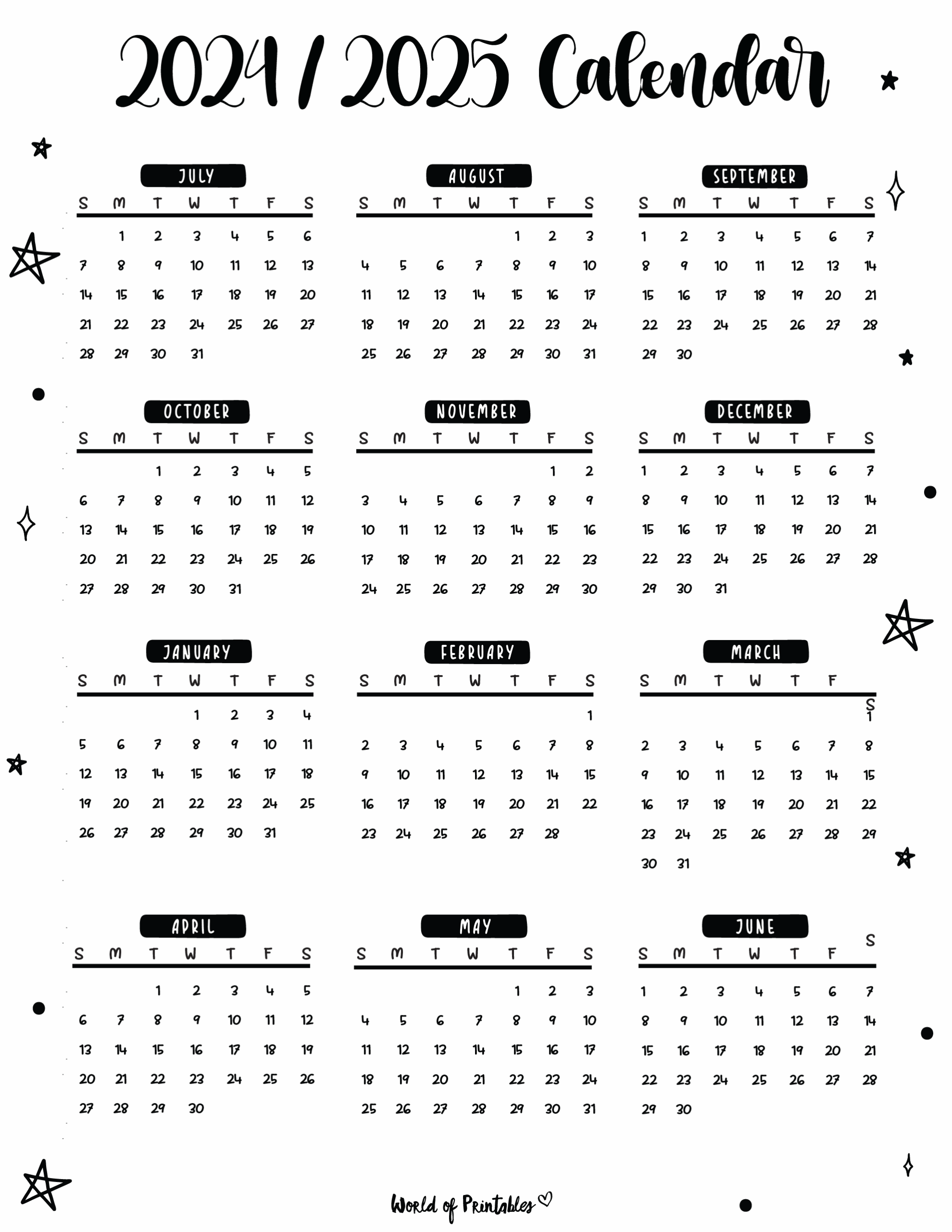 2025 2025 Academic Calendar Printable