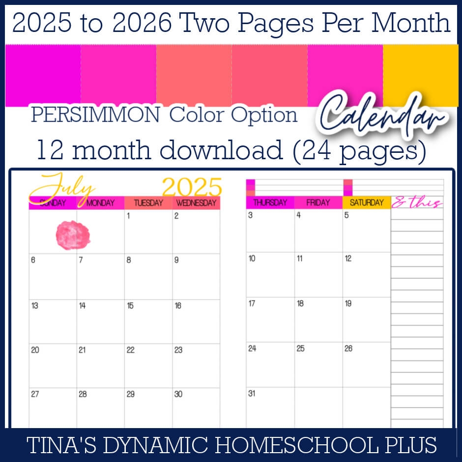 2025 2026 two pages per month calendar persimmon color 2025 2026 two pages per month calendar persimmon color
