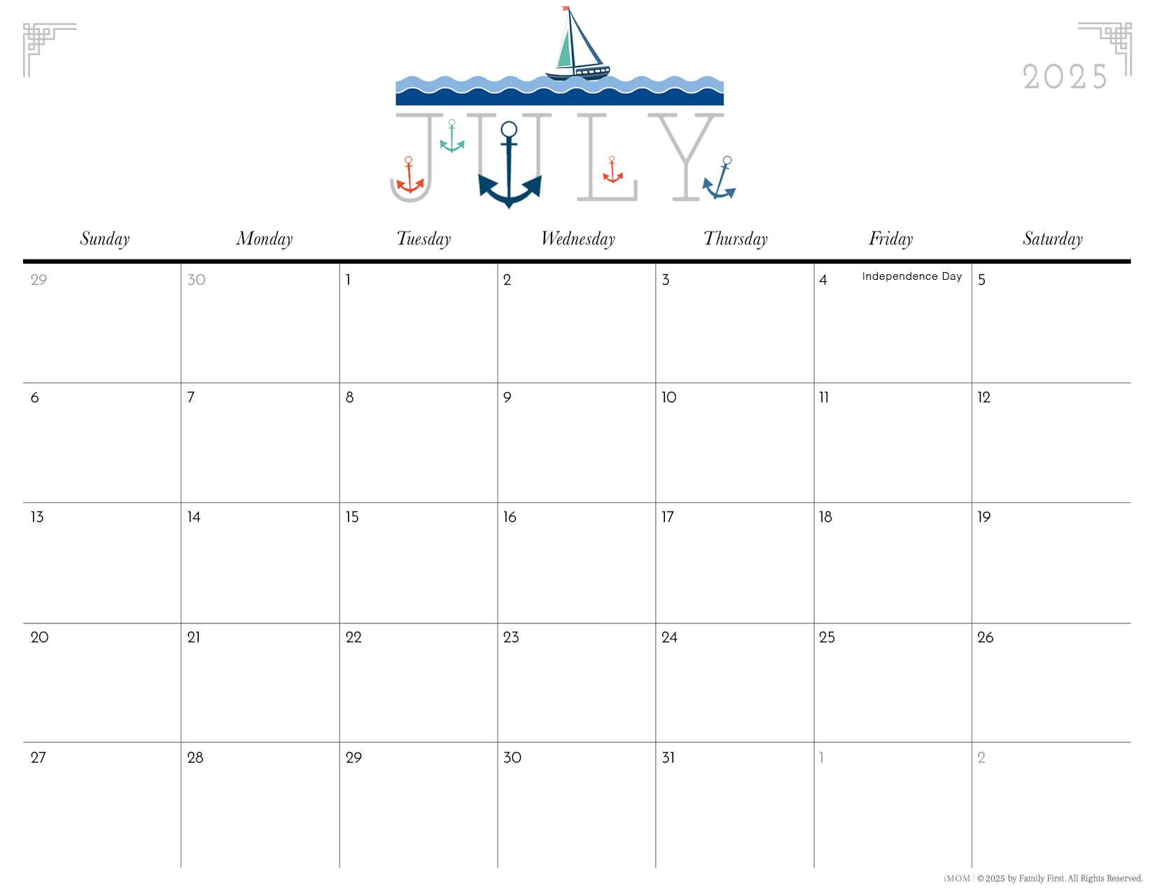 Mom Calendar 2025 Printable