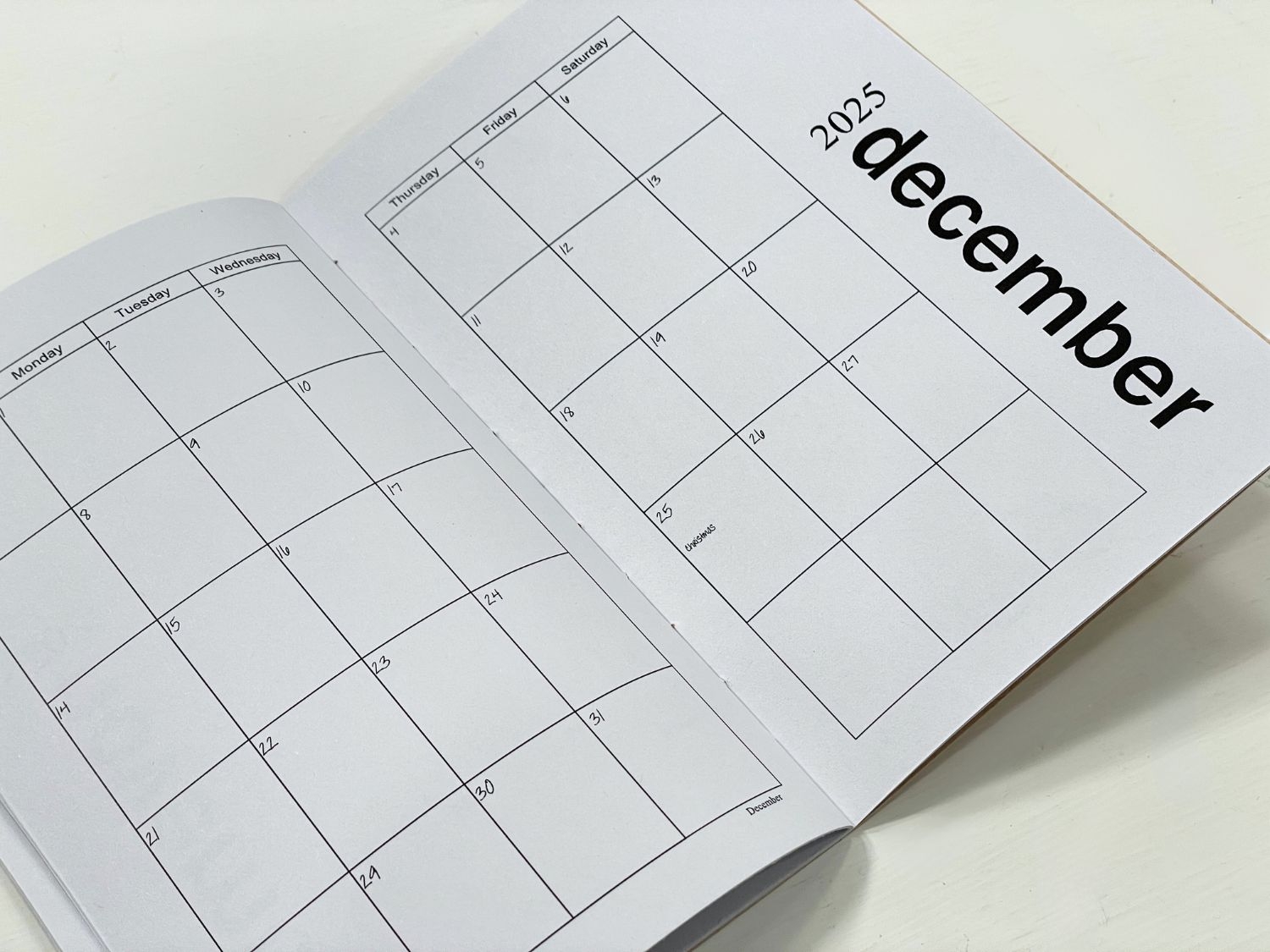 2025 Mini Printable Pocket Calendar PDF File Minimalist Style You Make It Simple