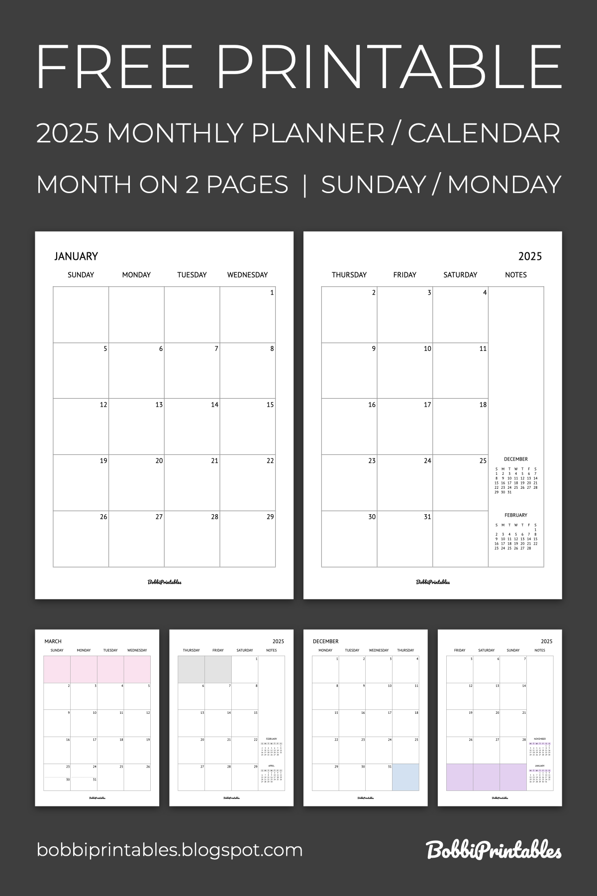 Printable Calendar 2025 Bi Monthly