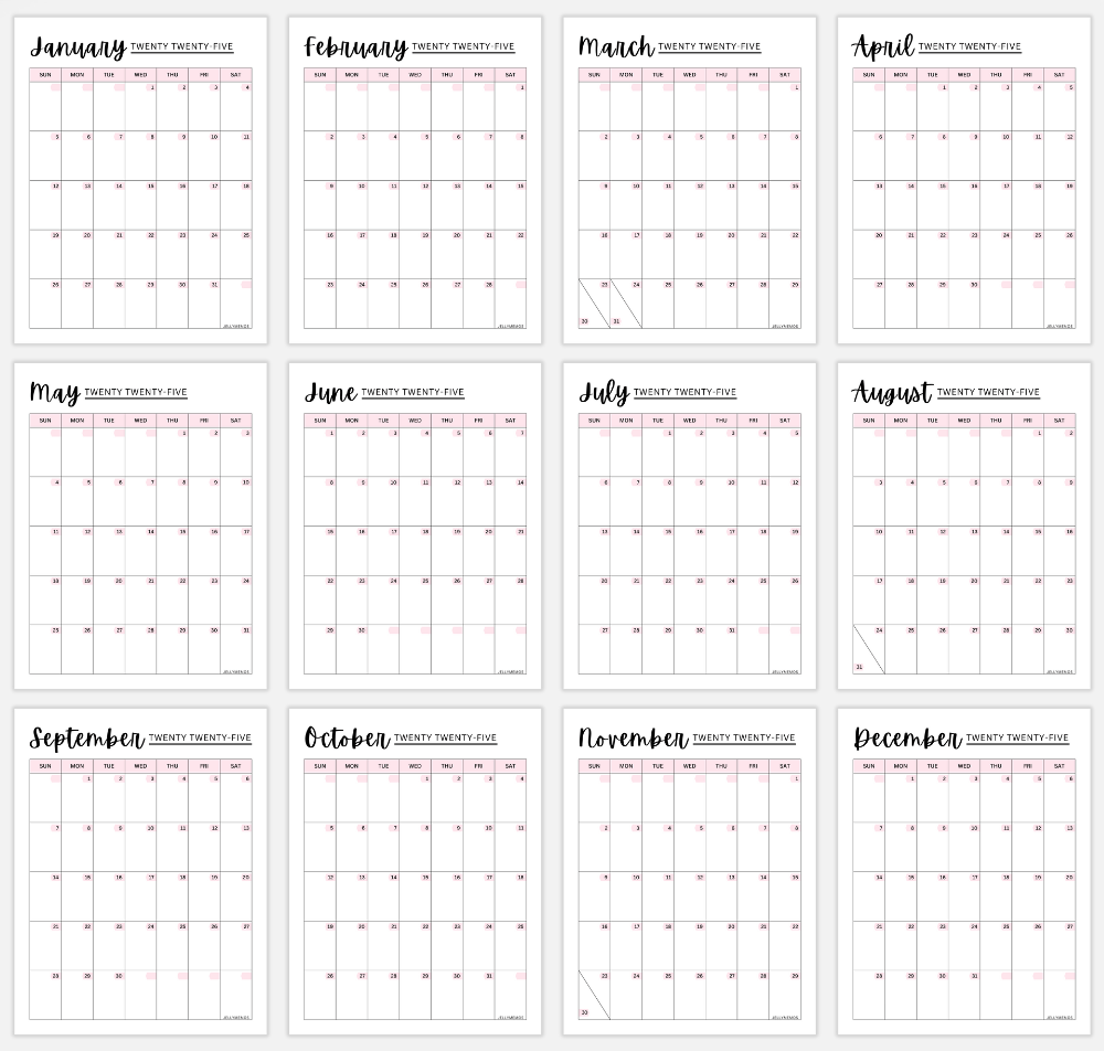 Free Printable Calendar One Page 2025