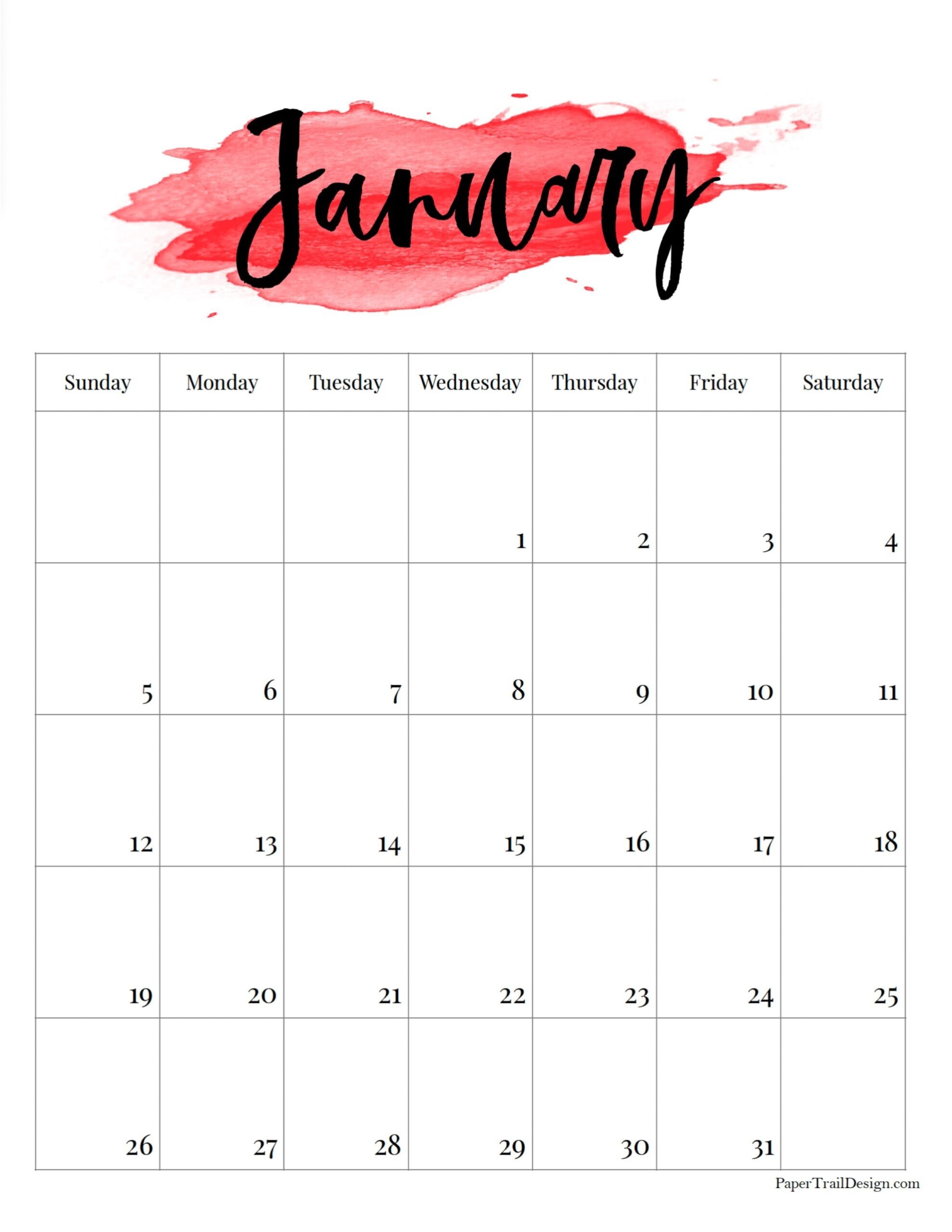 Cute Printable Calendar 2025 Calligraphy