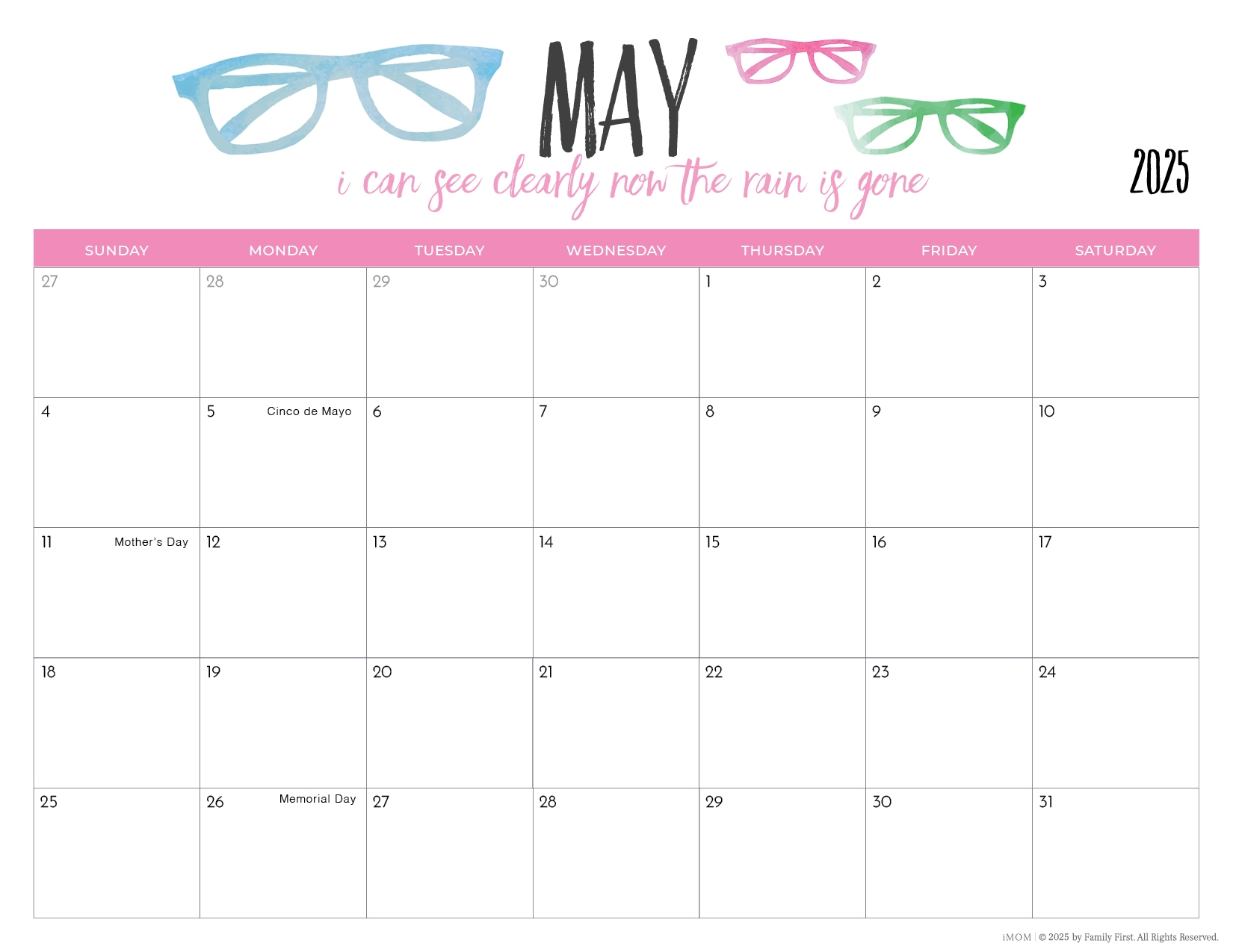 Fillable Printable Calendars