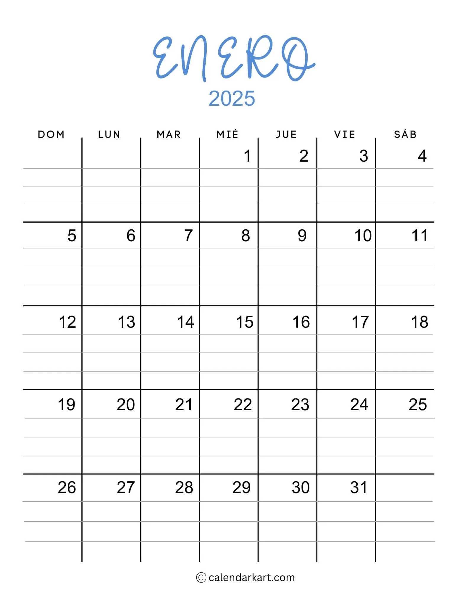 Printable Spanish Calendar