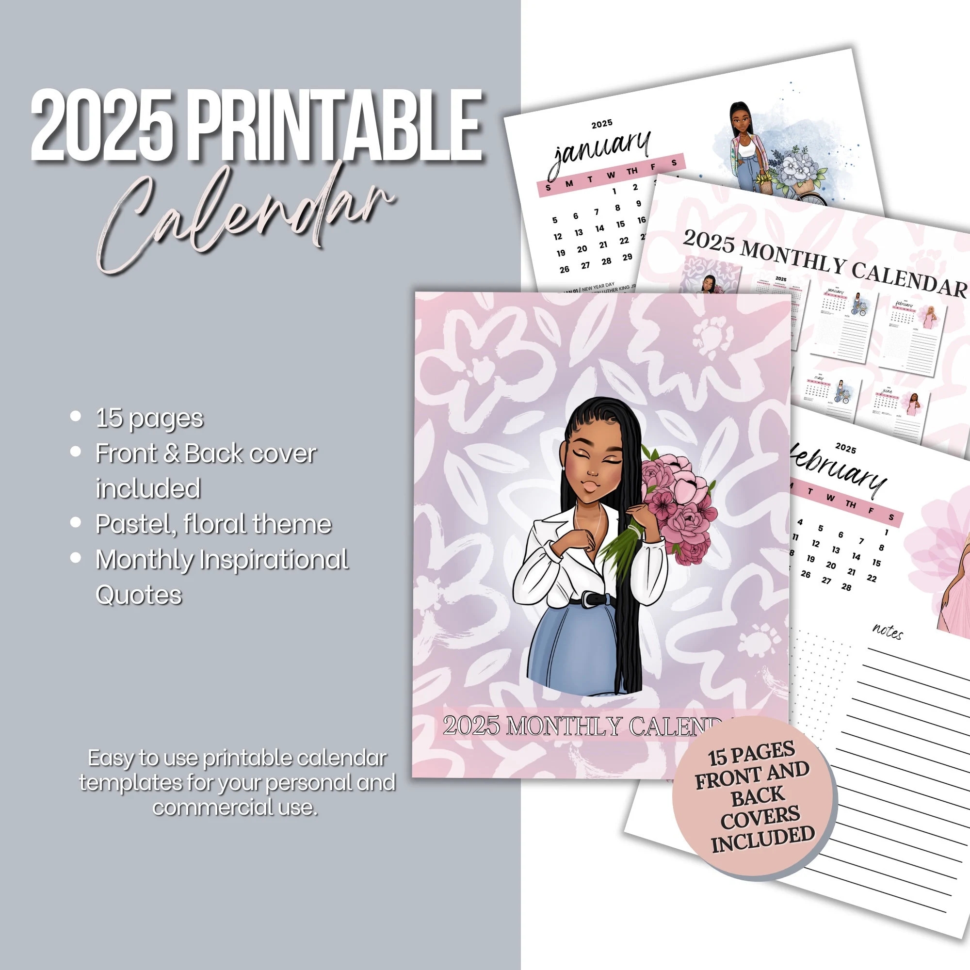 5x5 Printable 2025 Calendar