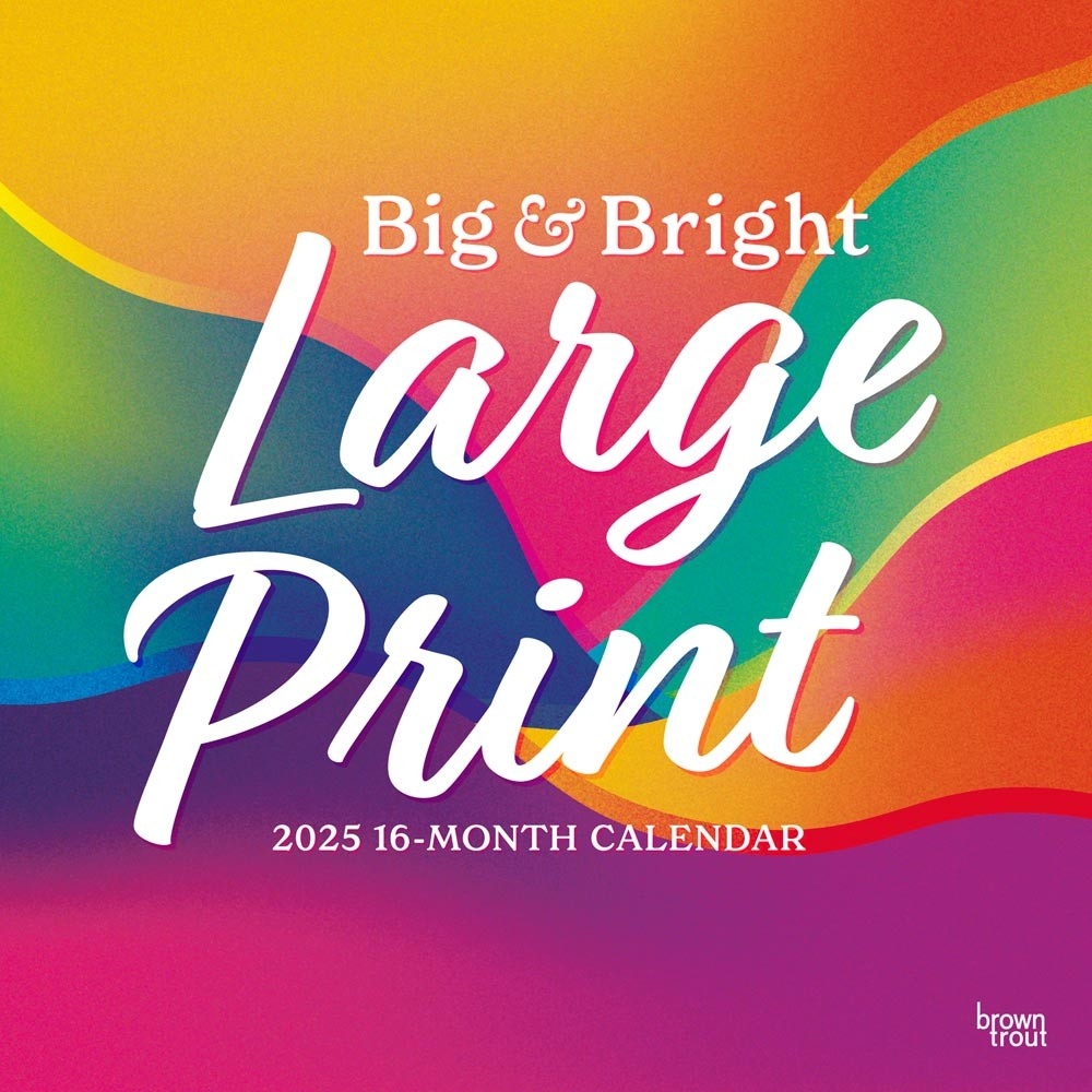 big bright large print 2025 12 x 24 inch monthly square wall calendar matte paper