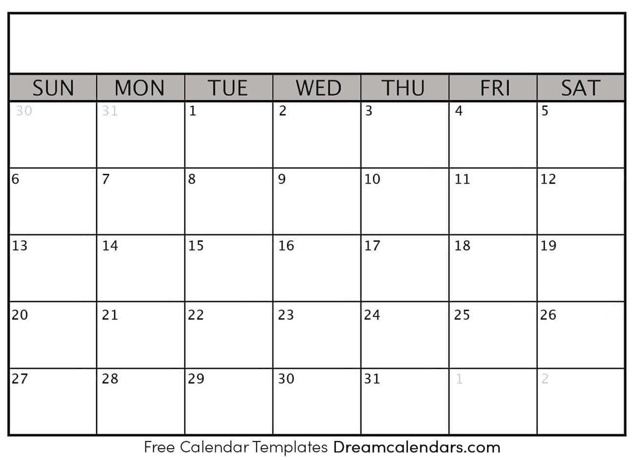 Blank Calendars Printable
