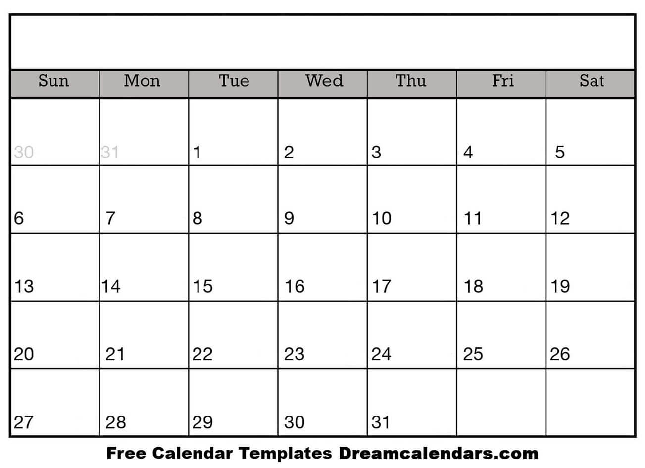Calendar Printable Blank