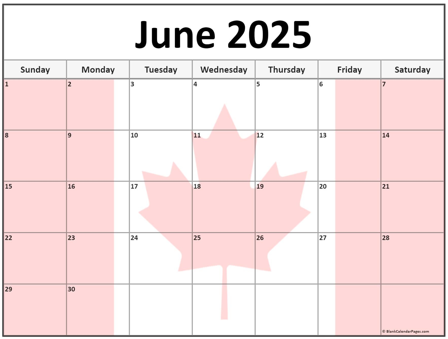 2025 Canadian Calendar Printable