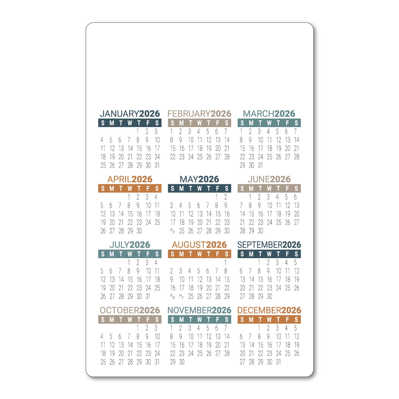 2025 Calendar Printable Wallet