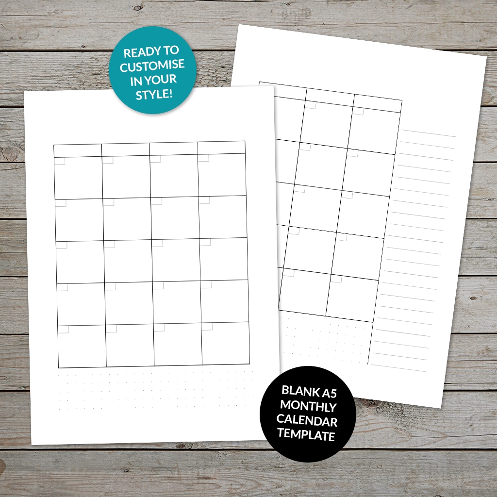 Monthly Calendar Journal Printable