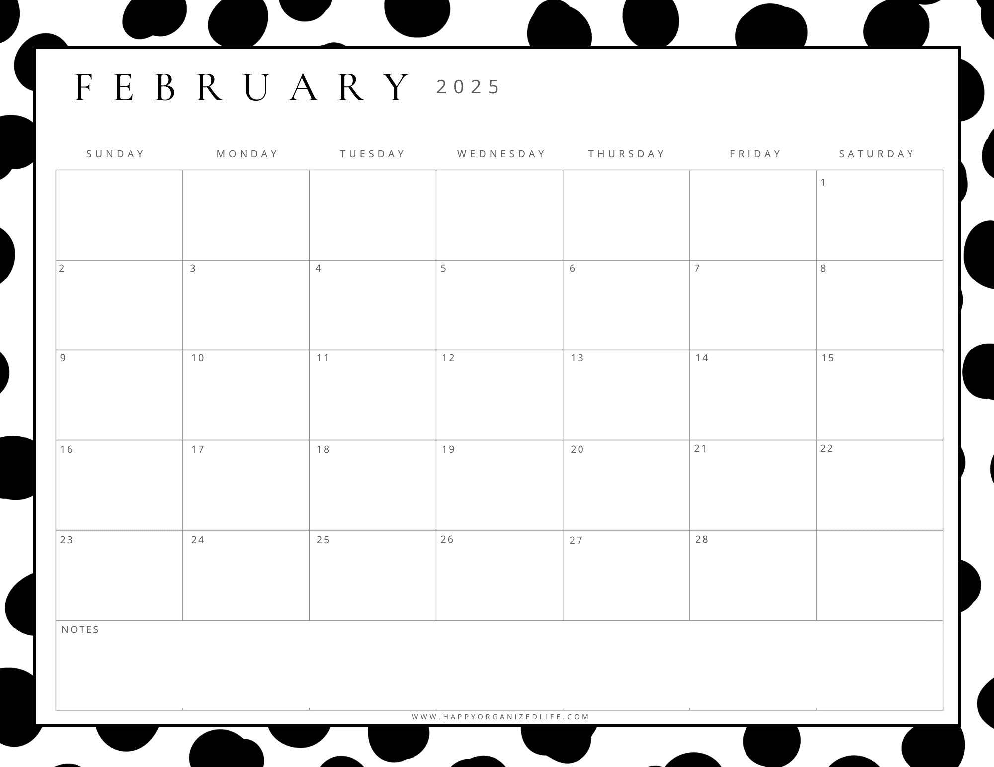 February Printable Calendar