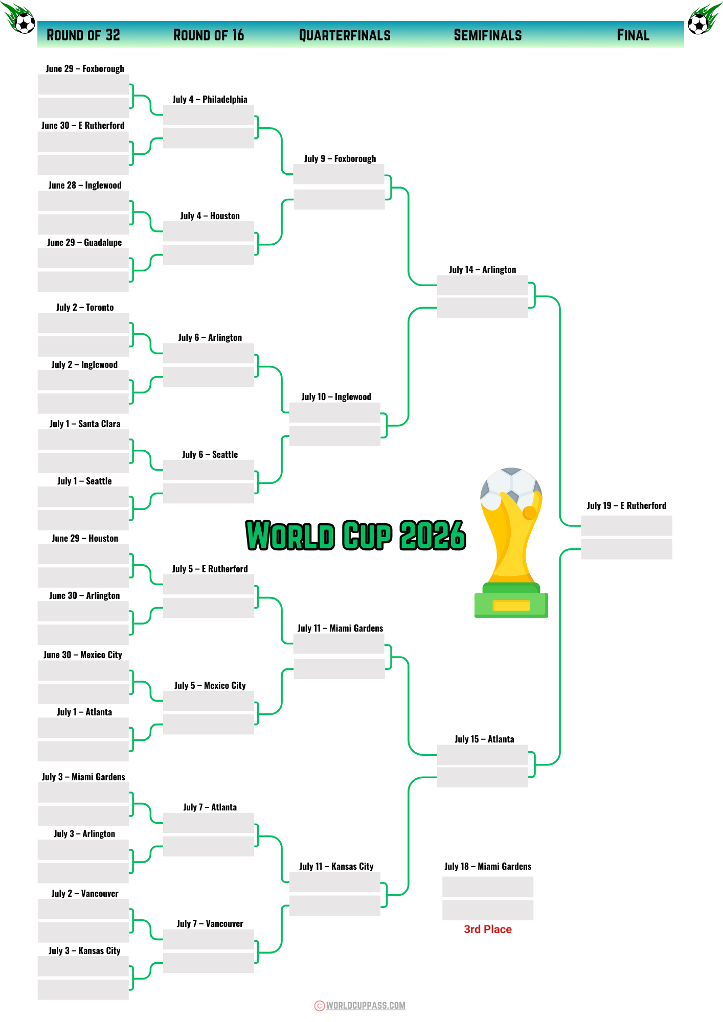 Printable World Cup Calendar