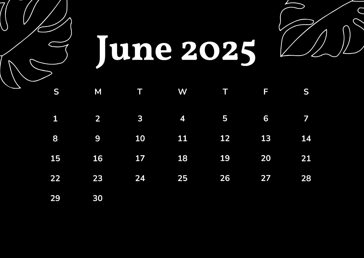 Free Printable Calendars 2025 Dark Bold Print