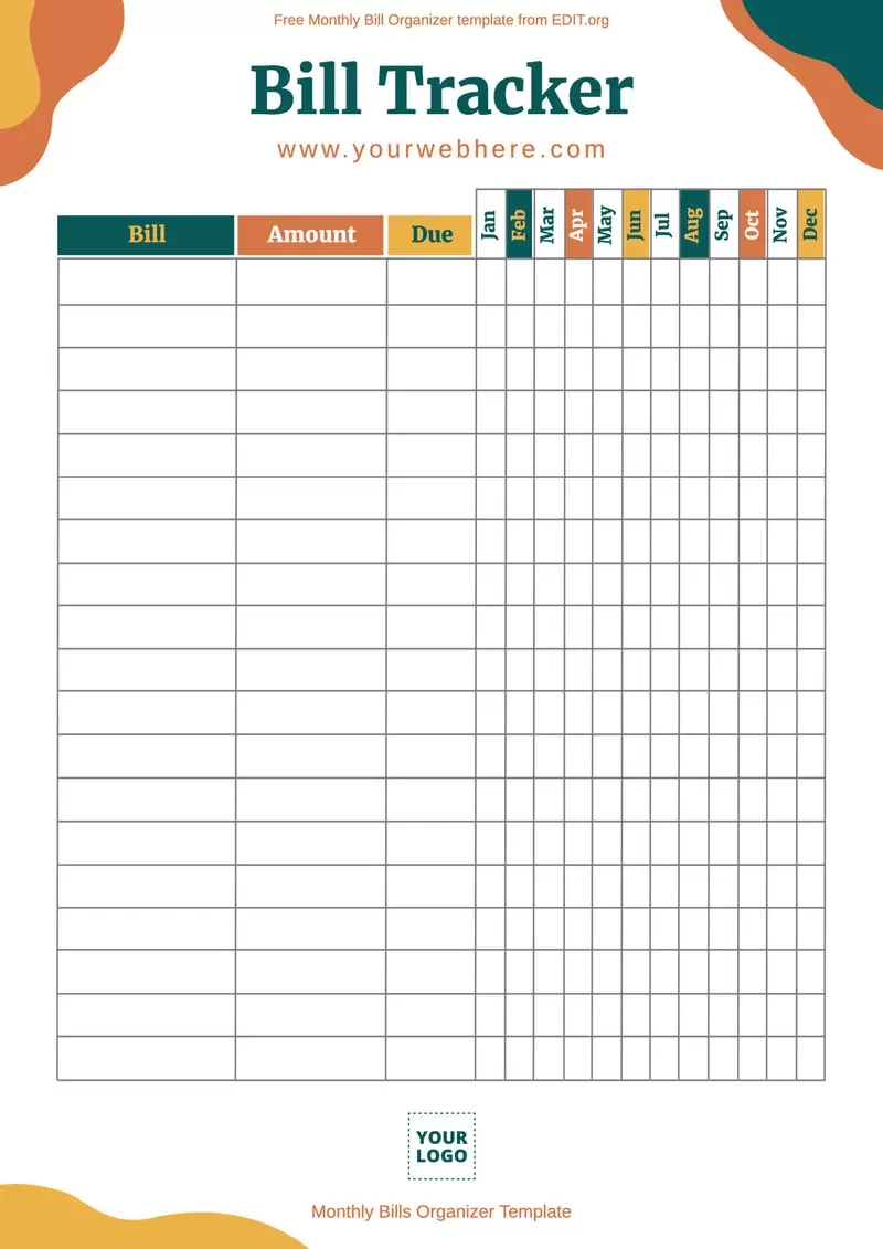 Free Printable Bill Pay Calendar