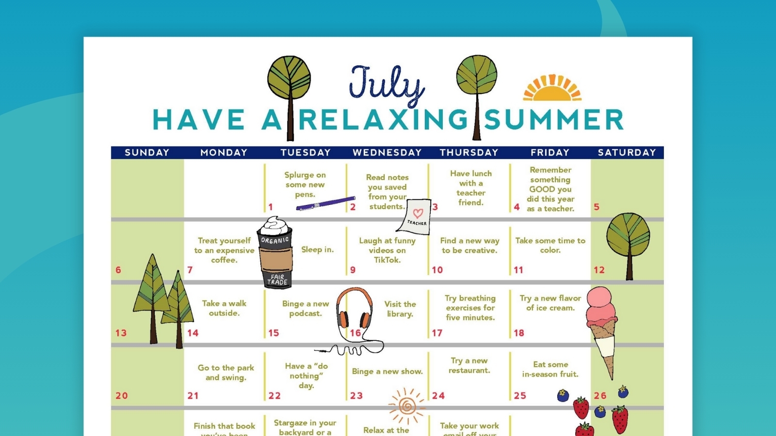 Free Printable 2025 2026 Teacher Calendar Free Printable 2025 2026 Teacher Calendar