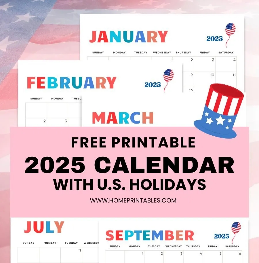2025 Calendar With Holidays Printable Free