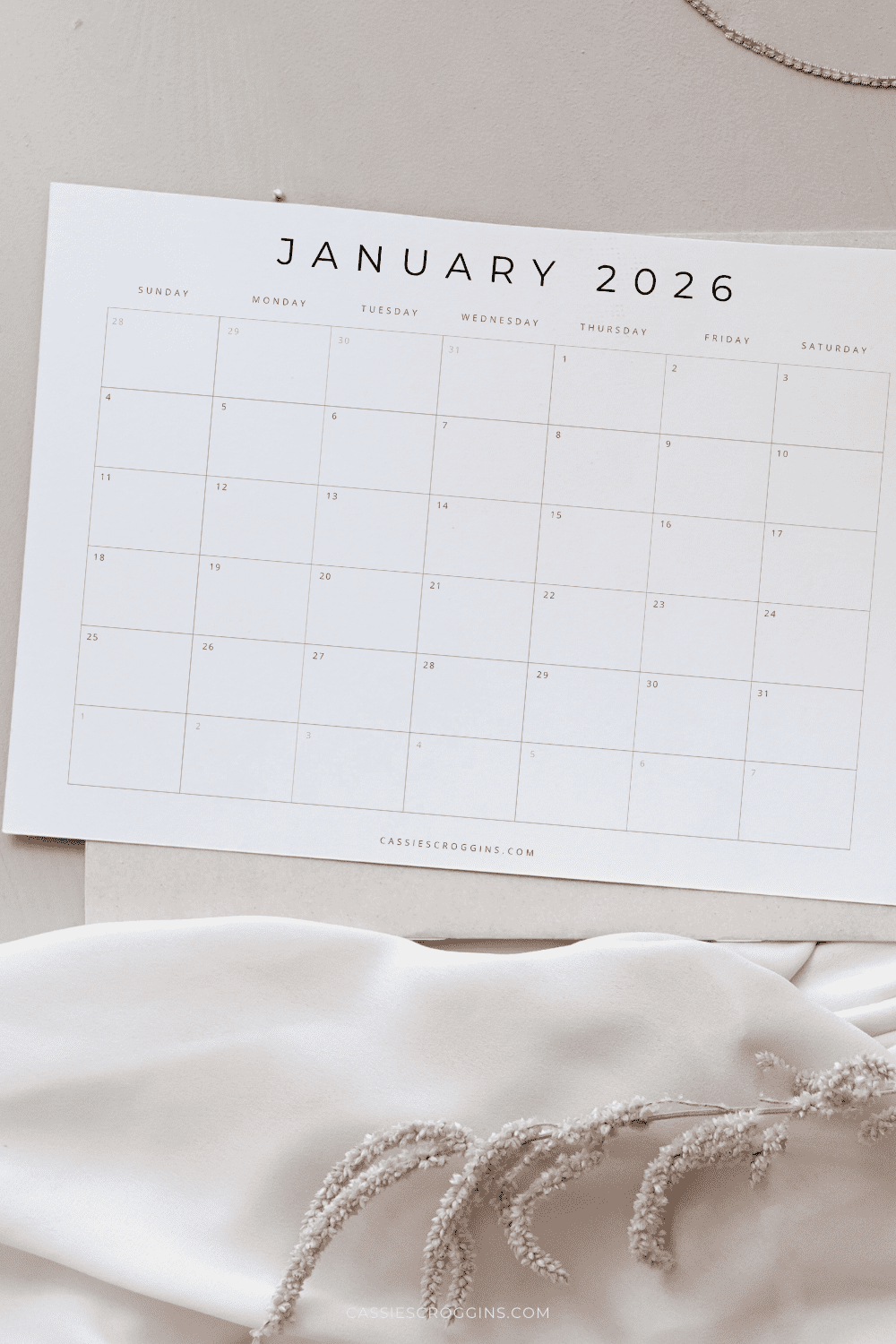 Blank Calendar Nov 2026 Printable