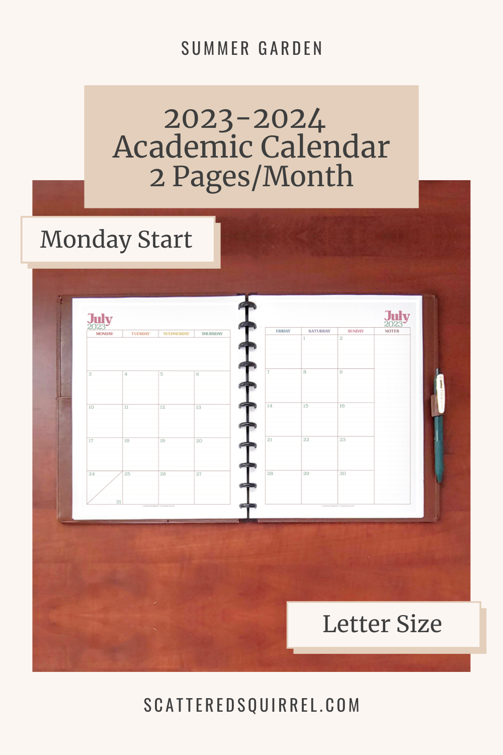 Free Printable Academic Calendars Scattered Squirrel