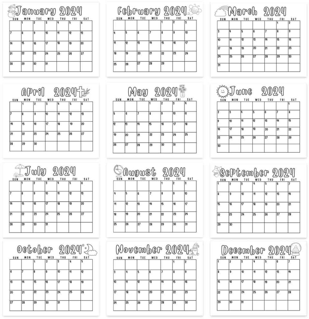 Printable Calendar With Boxes