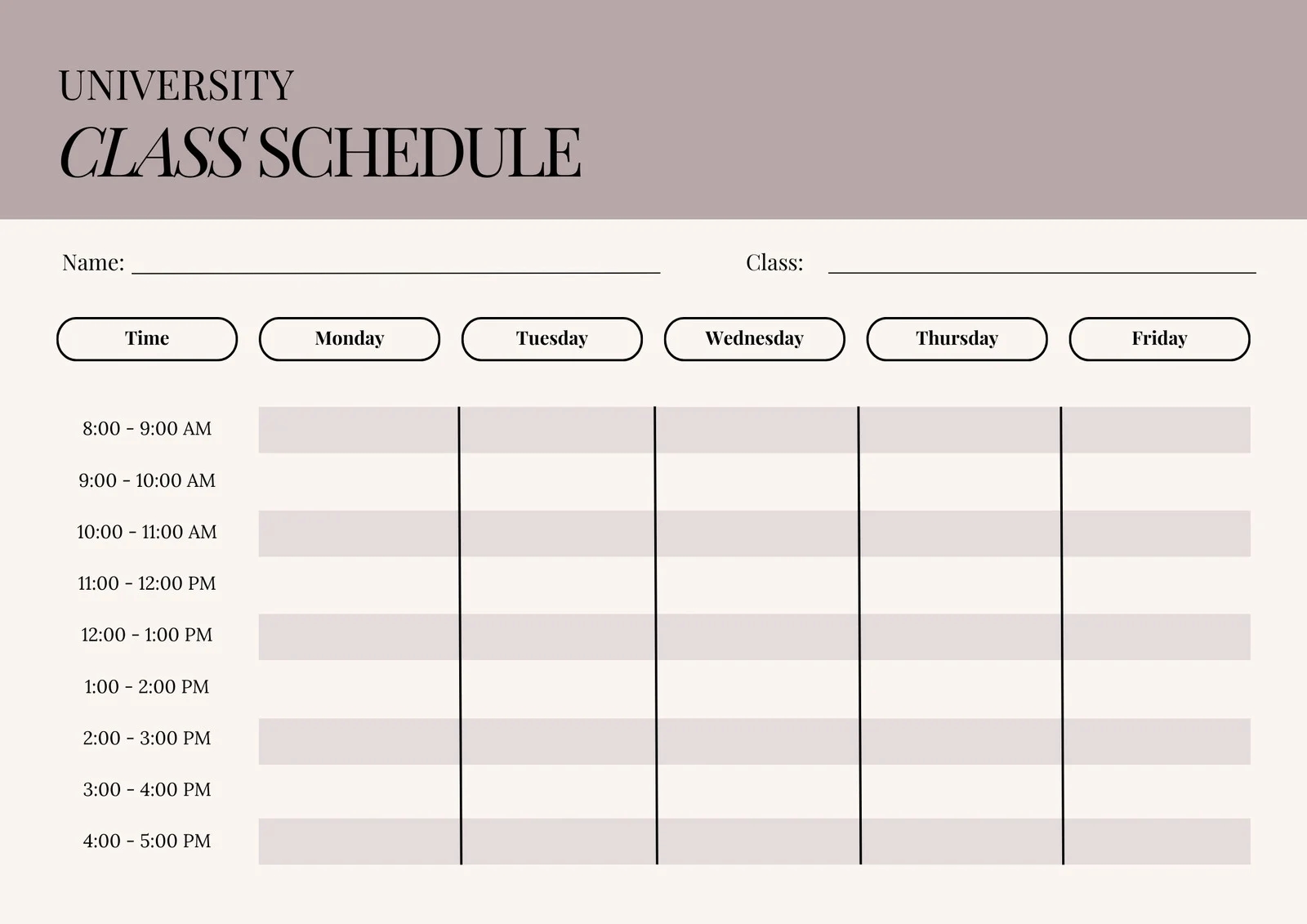 Free Printable Class Schedule Templates To Customize Canva Free Printable Class Schedule Templates To Customize Canva