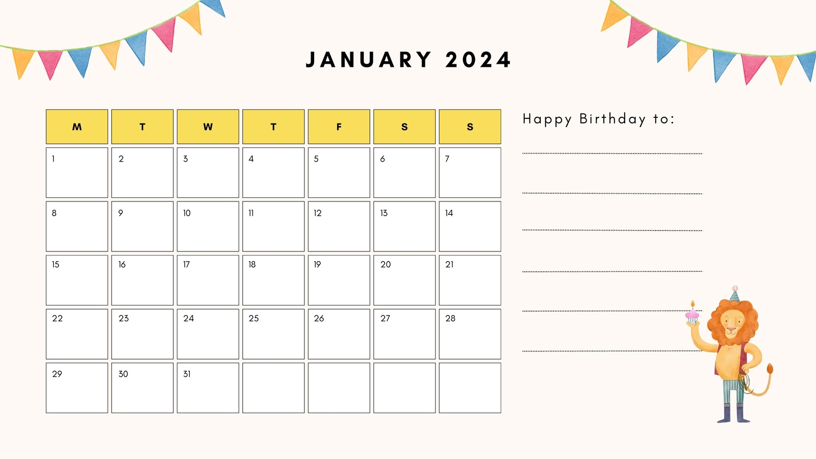 free printable customizable birthday calendar templates canva