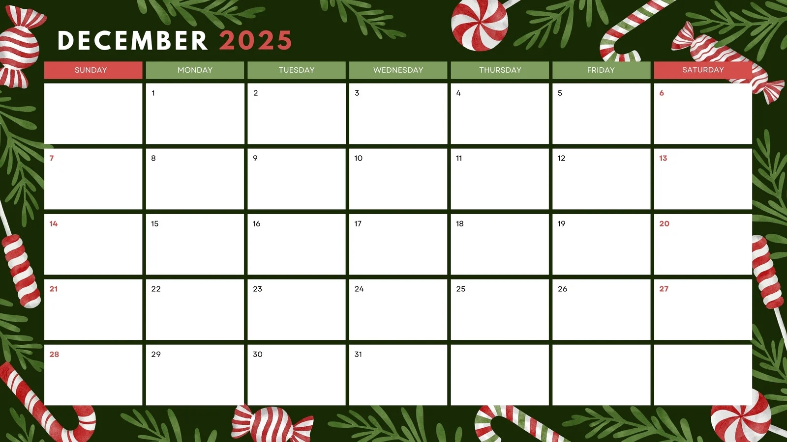 Free Printable December 2025 Calendar Templates Canva Free Printable December 2025 Calendar Templates Canva