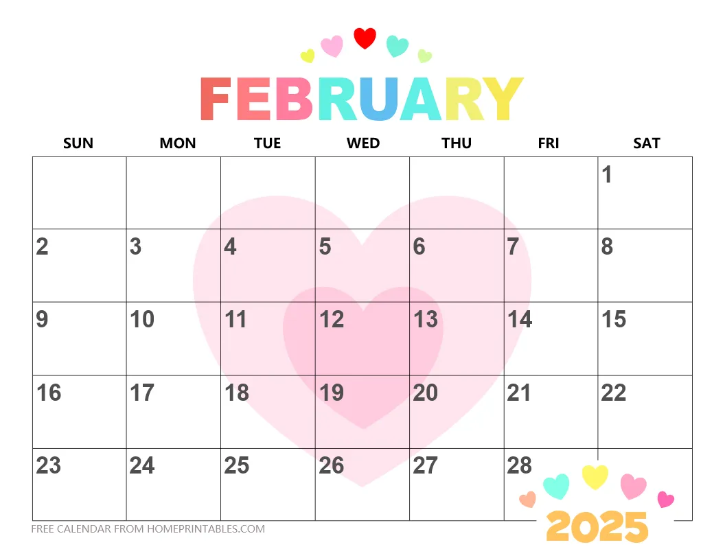 Cute 2025 Calendar Free Printable