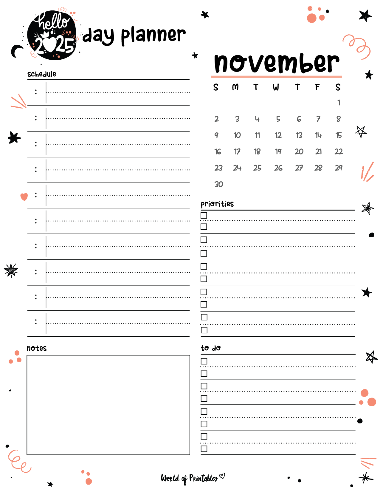 Printable November Calendar To Do List