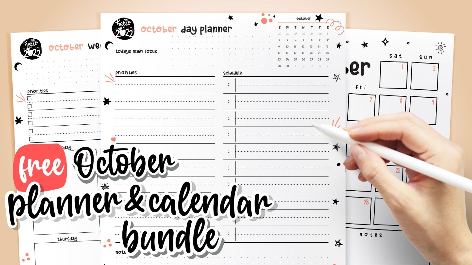 free printable october 2025 planners world of printables