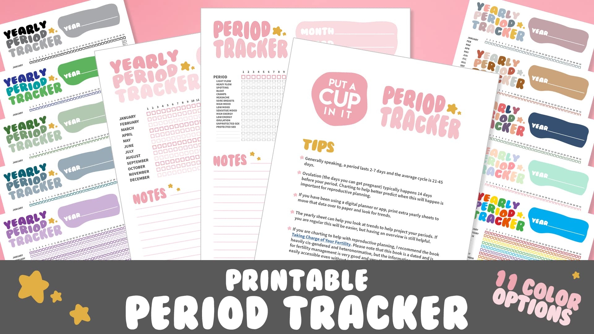 Free Printable Period Tracker Put A Cup In It