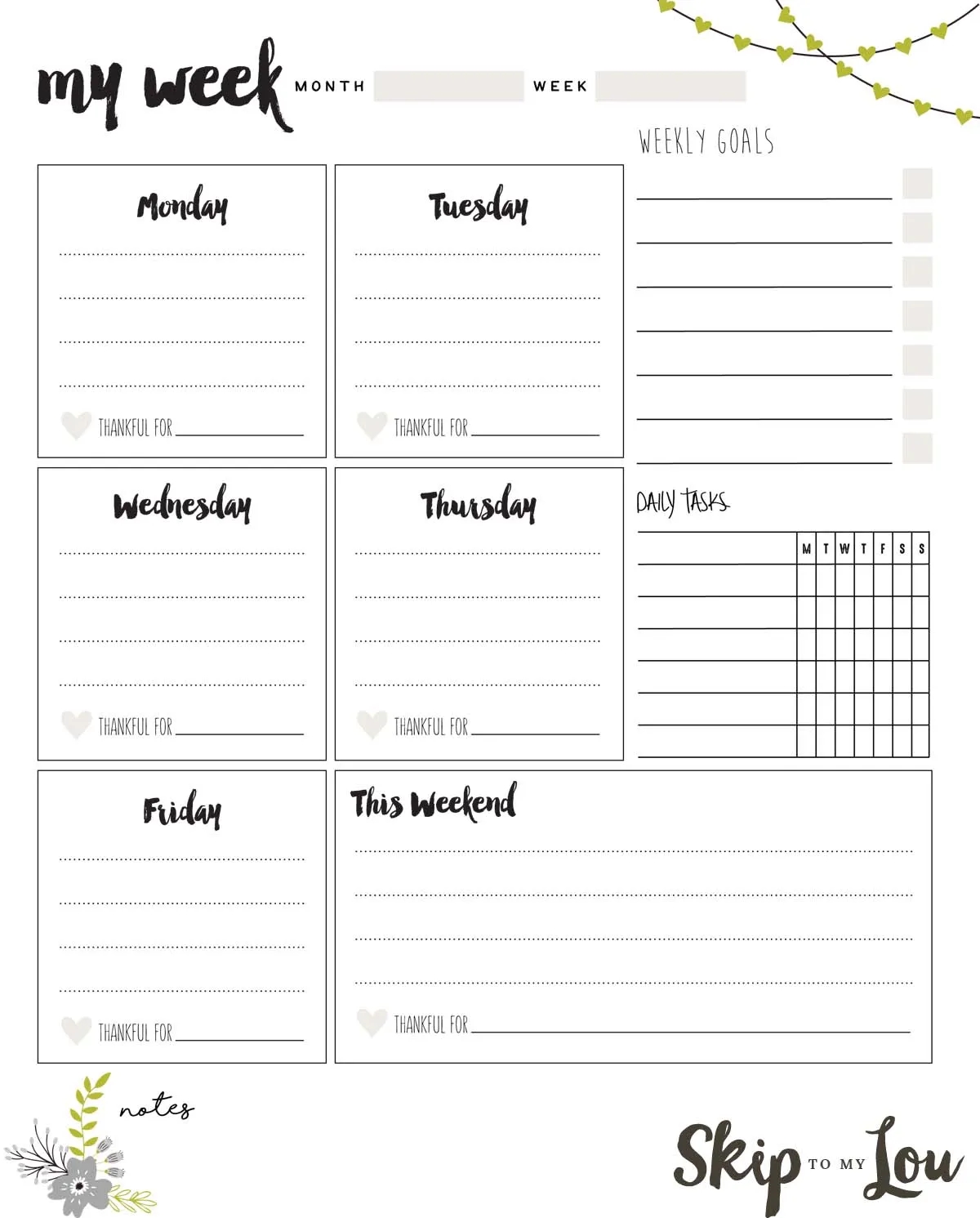 Calendar Printable Weekly