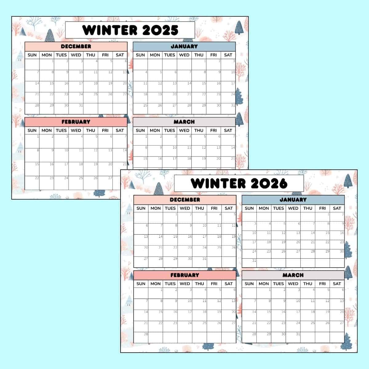 Free Cute Printable Calendar 2025-2026 Free Cute Printable Calendar 2025-2026