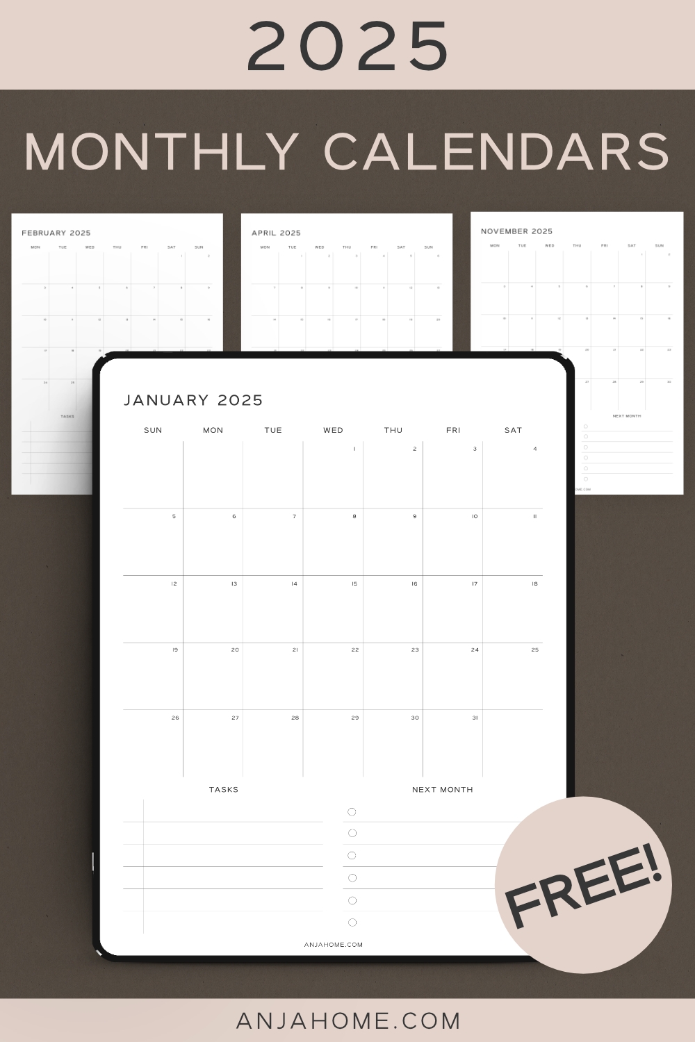 2025 Calendar Planner Printable Free