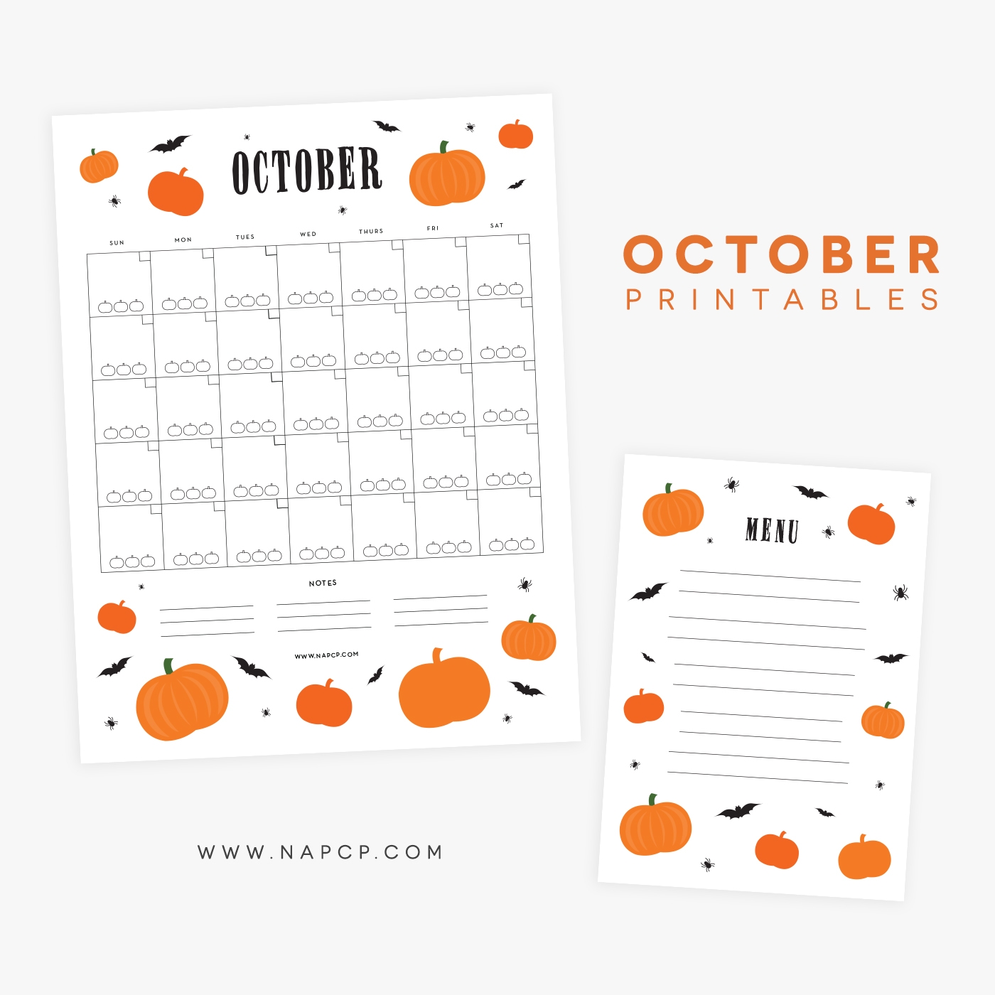 October Printable Menu And Calendar National Association Of Portrait And Child Photographers
