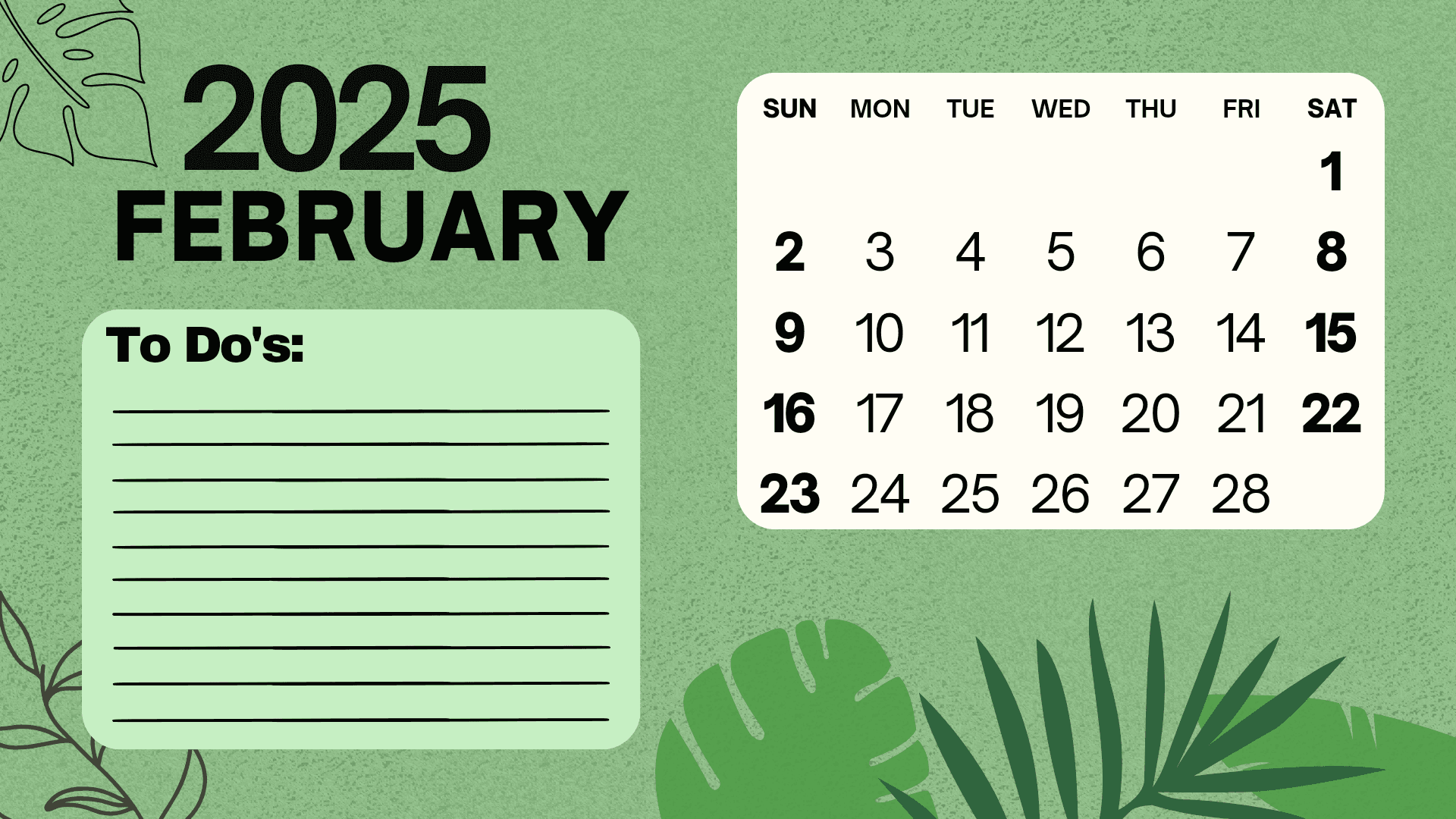 printable 2025 calendar green motif by mheca delosreyes raket ph