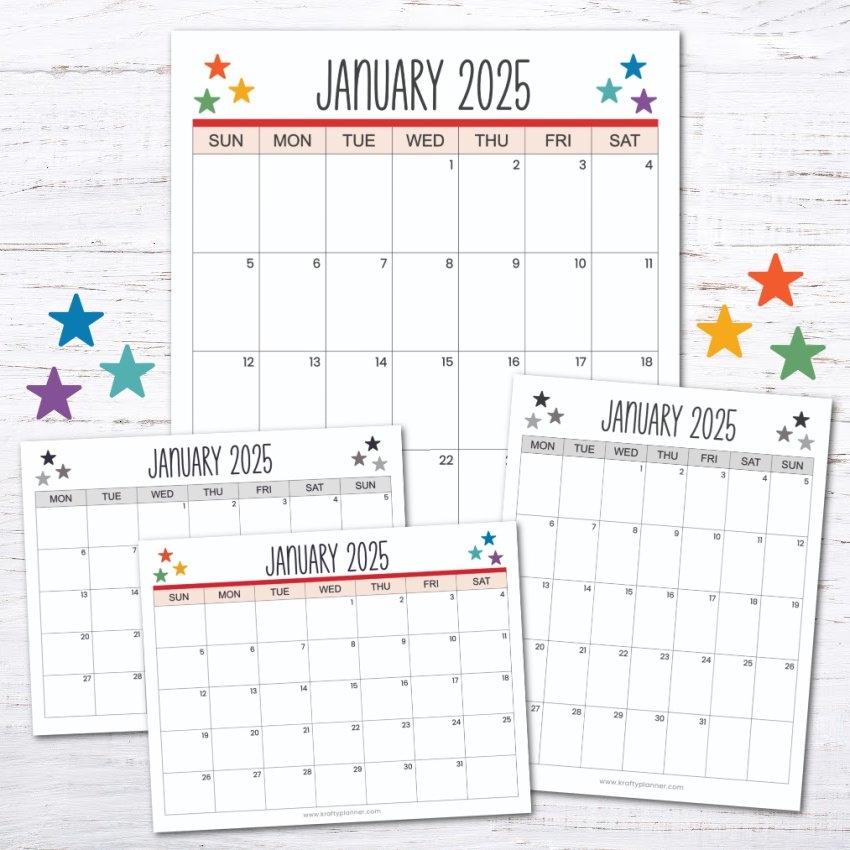 Binder Calendar Printable 2025