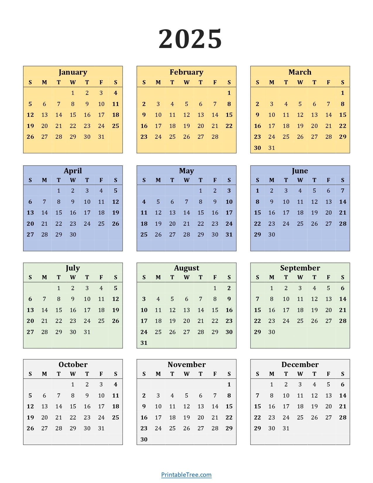 Free Printable Portrait Calendar 2025