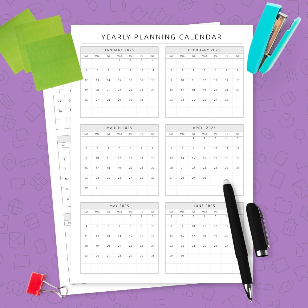 Free Printable Yearly Calendar Templates