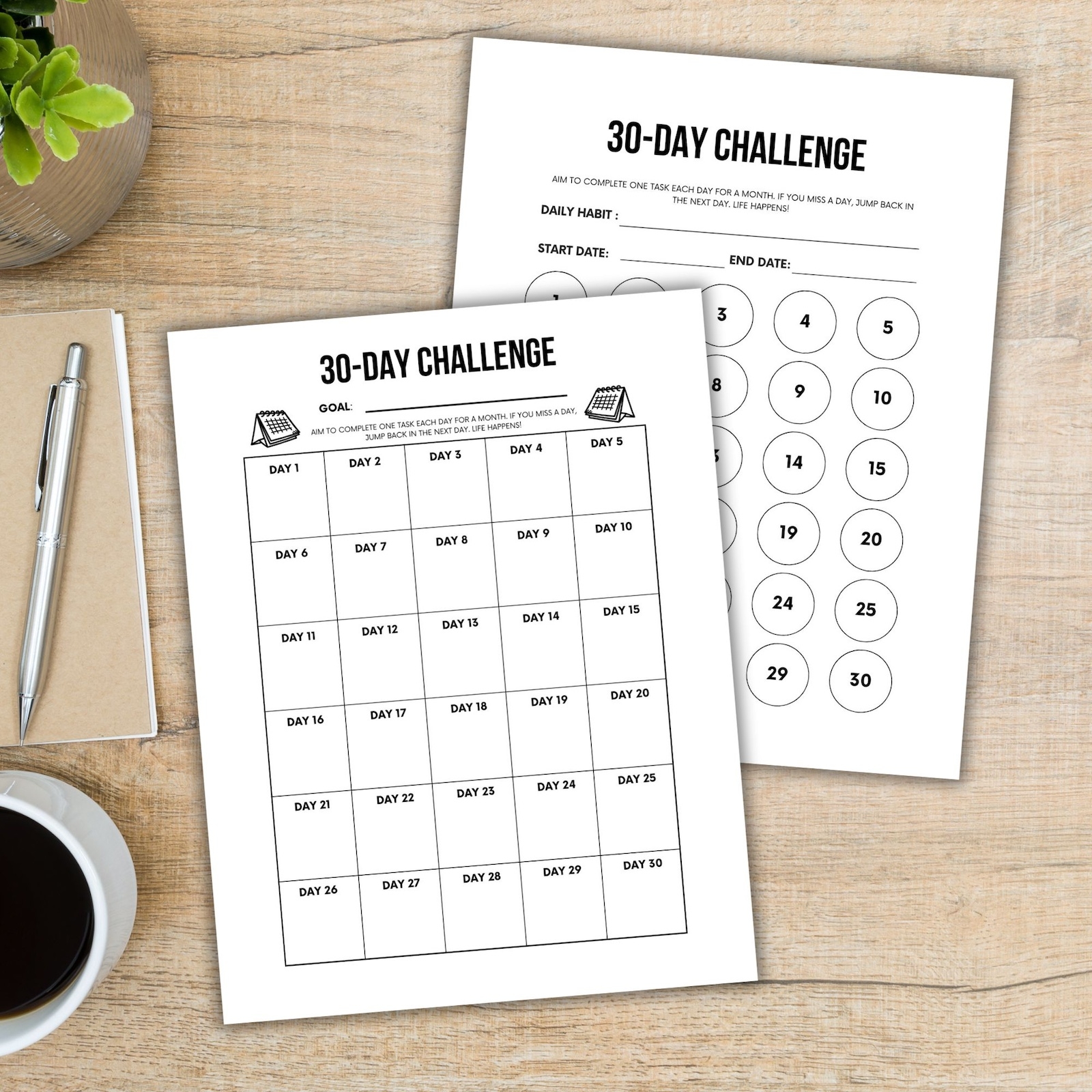 100 Life Changing 30 Day Challenge Ideas Free Printable Tracker