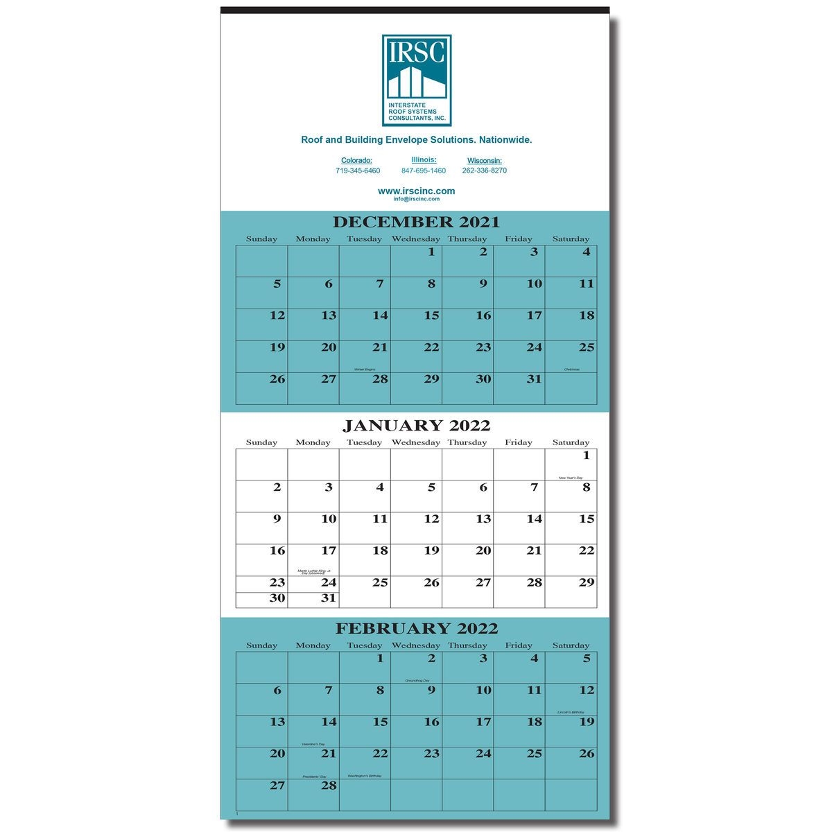 12 Sheet Calendar 3 Month View Wall Calendar Coggins Promo