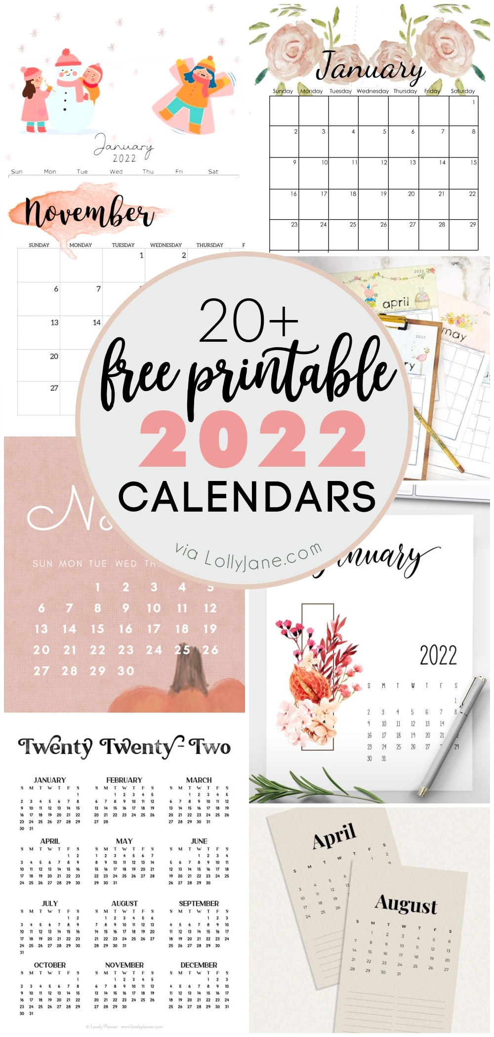 2022 FREE Printable Calendars Lolly Jane