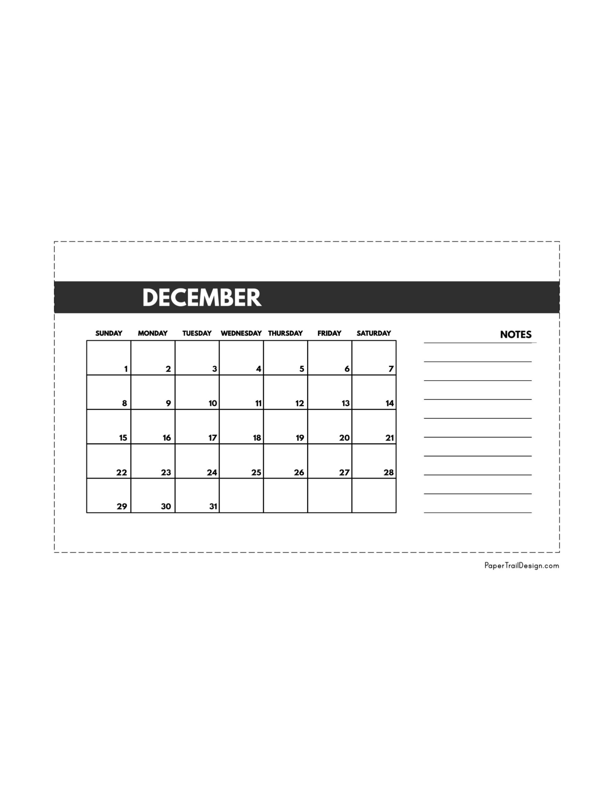 Mini 12 Month Calendar Printable