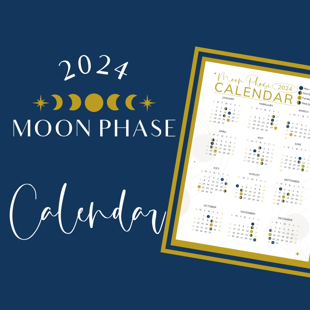 2024 Printable Moon Phase Calendar Moonlit Mentality