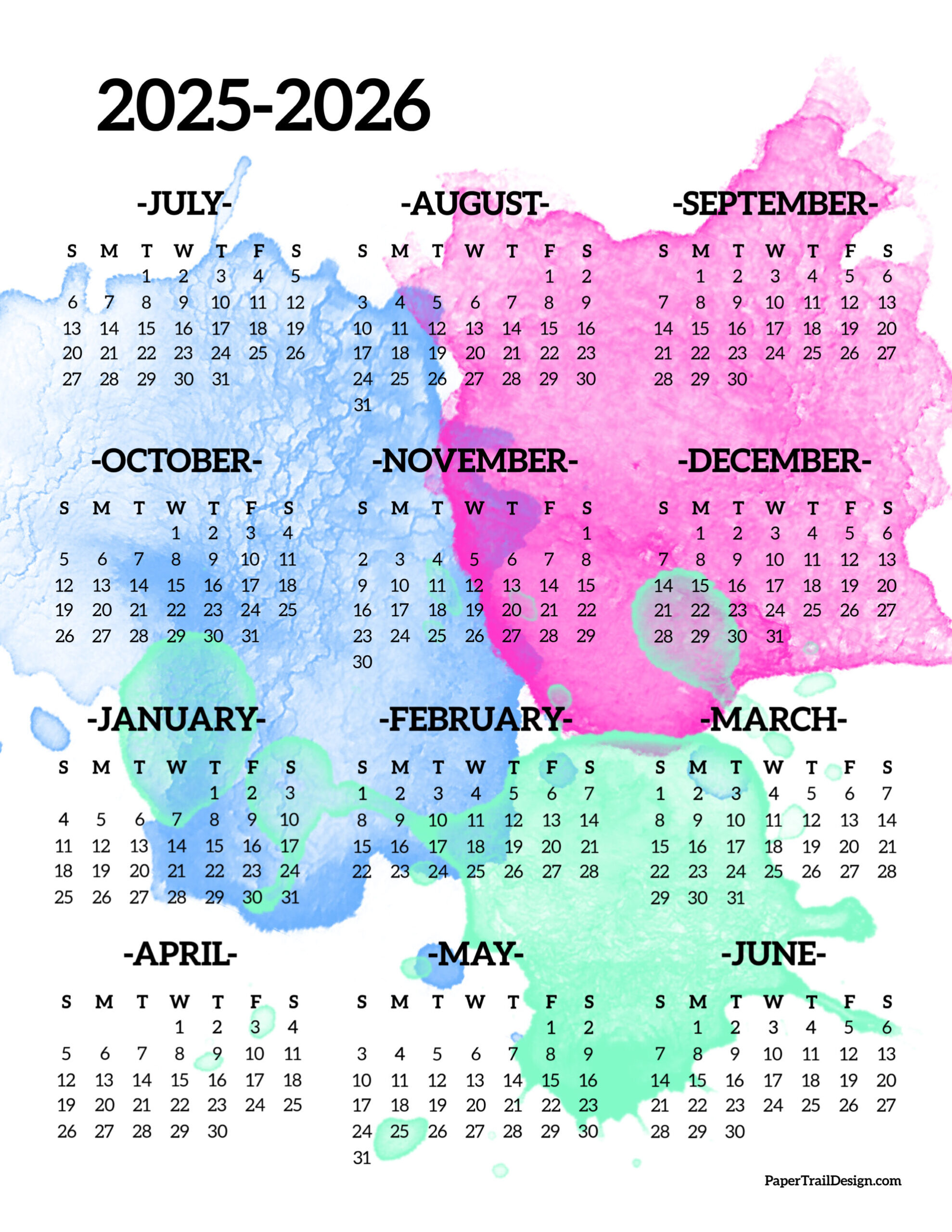 2025 And 2026 Printable School Calendar