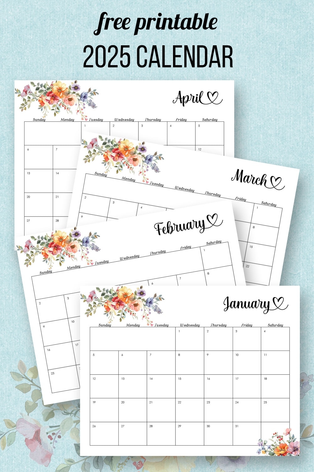 Printable Free 2025 Calendars