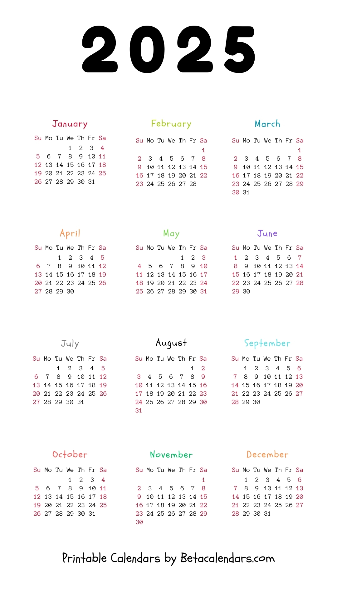 Printable 2025 Tax Calendar